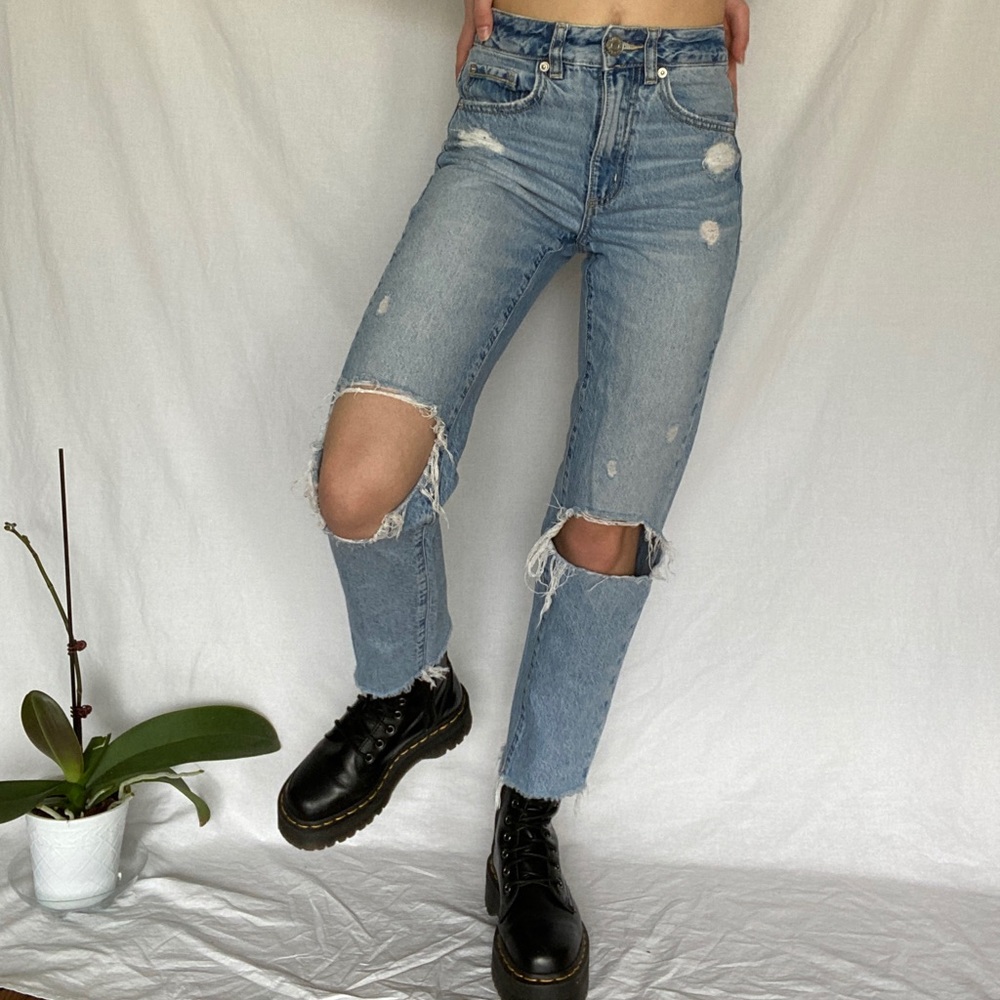 Cool Blue Ripped Boyfriend Jeans 🦋🦕